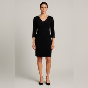 Calvin Klein Black and Gold Sequin Sheath Dress 🖤